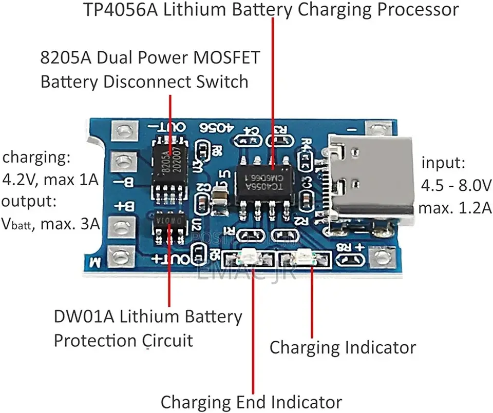 Tp4056 Li-Ion Battery Charger Module Charge Board