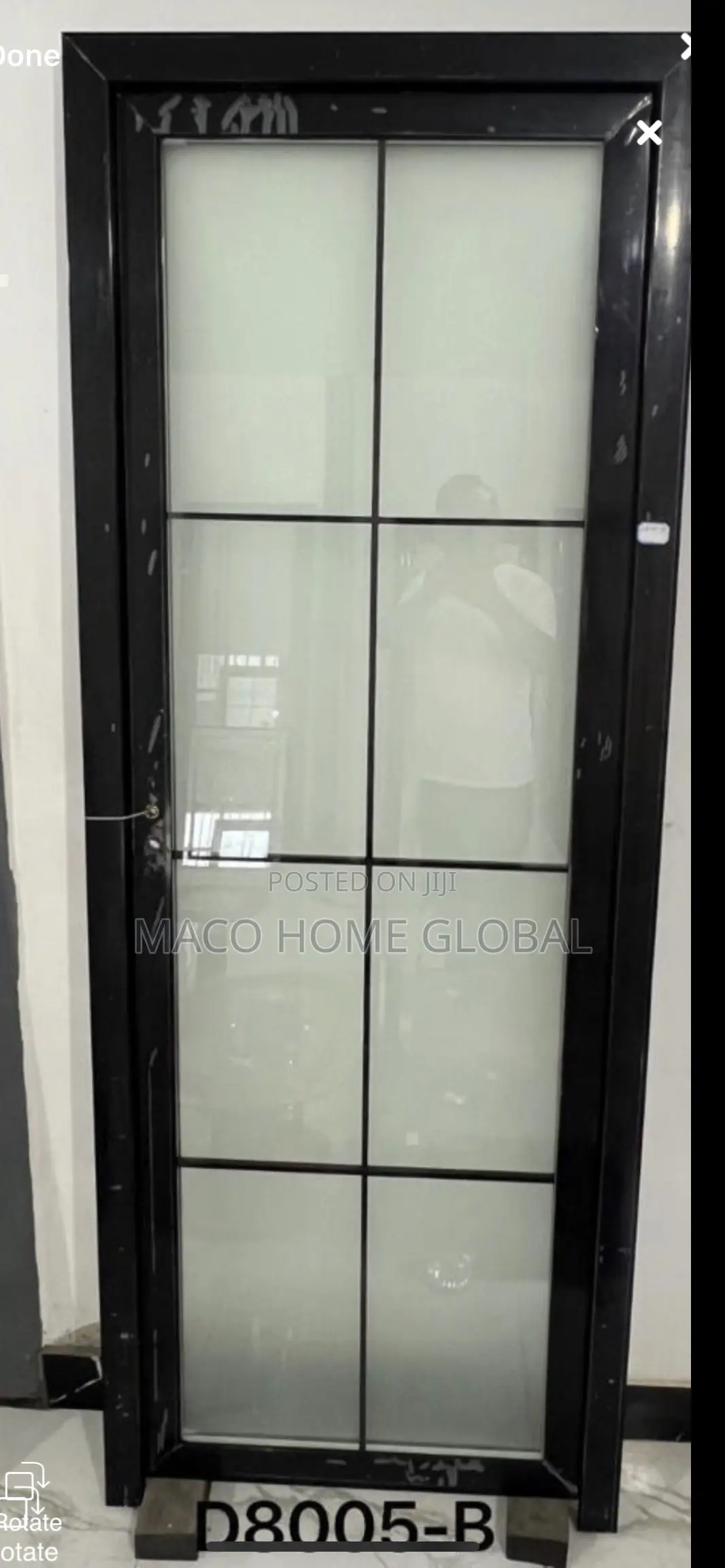 Pure Aluminum Toilet Full Glass Door Double Glass