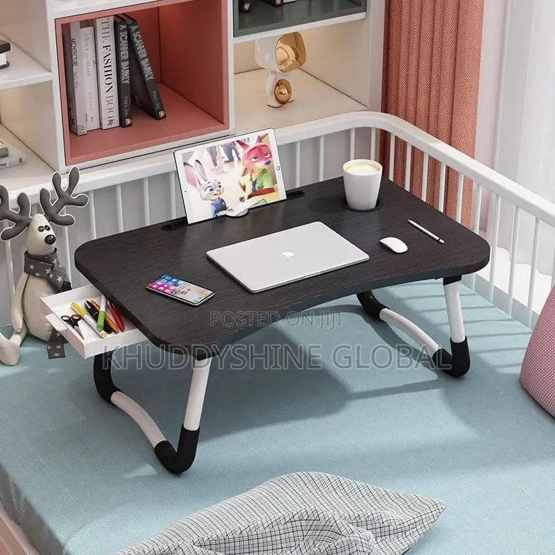 Fordable Laptop Bedside Stand With Drawer