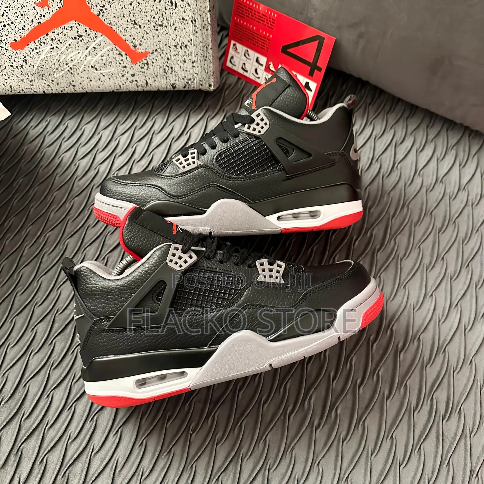 Original Nike Air Jordan 4 Retro Bred Reimagined Sneakers