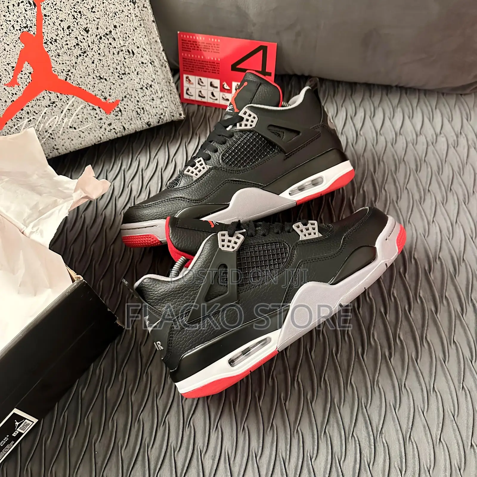 Original Nike Air Jordan 4 Retro Bred Reimagined Sneakers