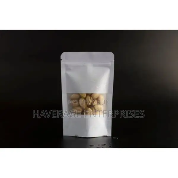 Kraft Paper Zip Lock Pouches Window - 200pcs 10×15cm