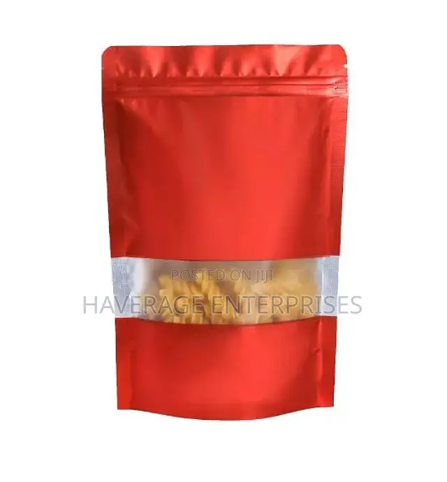 Kraft Paper Zip Lock Pouches Window - 200pcs 10×15cm