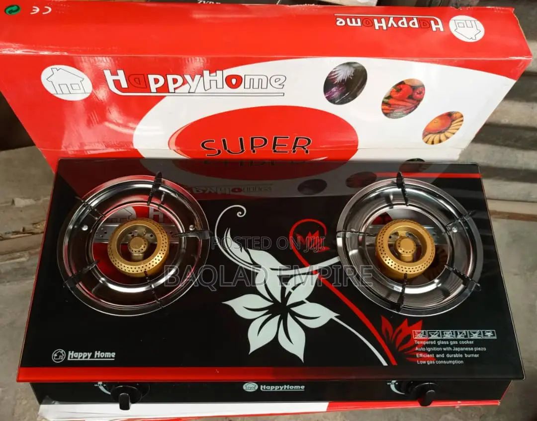 Happy Home Double Burner Face Glass Gas Cooker