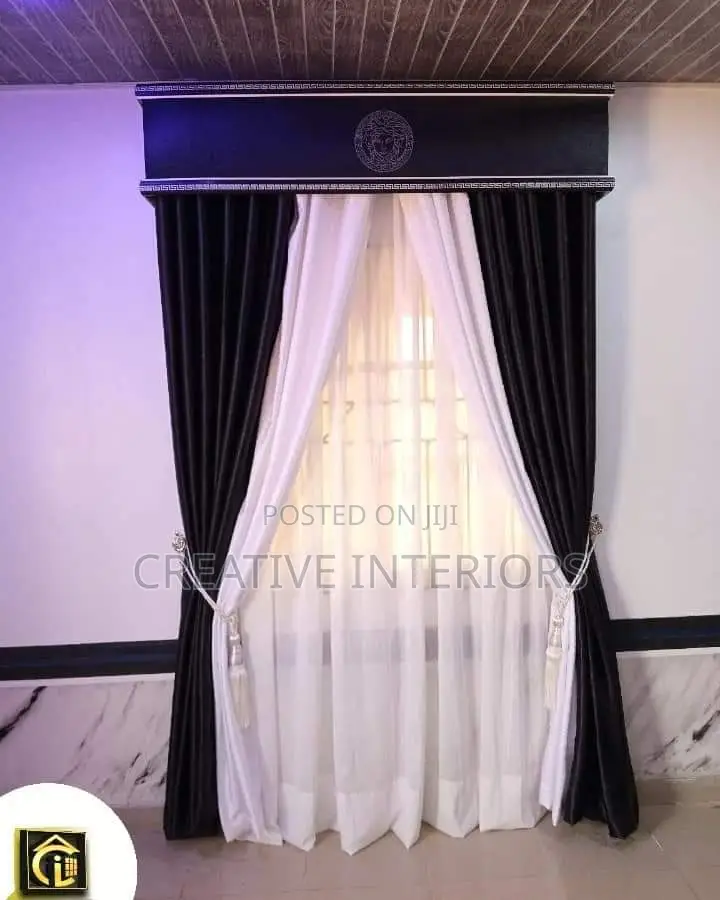 Quality Turkish Curtains With Board Design (₦4600 Per Yard)