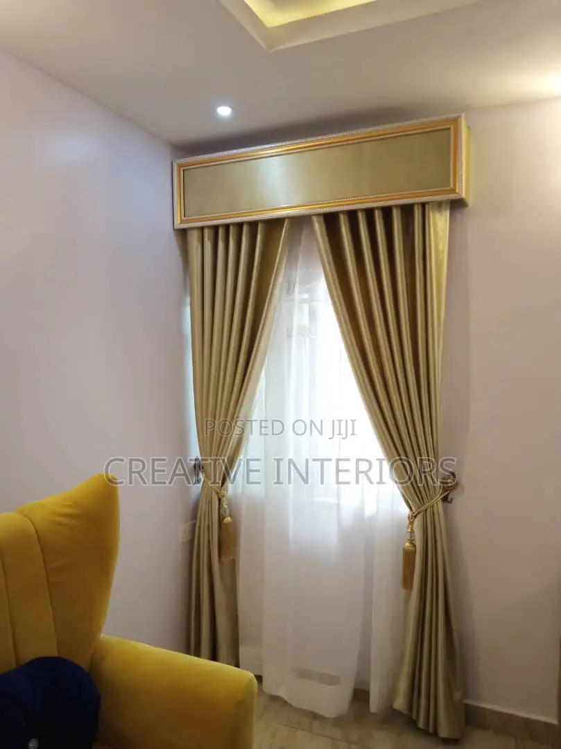 Quality Turkish Curtains With Board Design (₦4600 Per Yard)