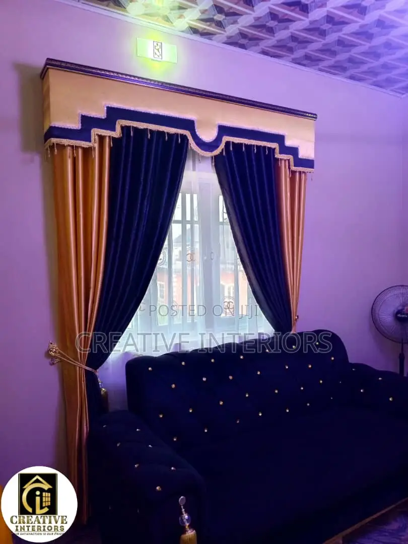 Quality Turkish Curtains With Board Design (₦4600 Per Yard)