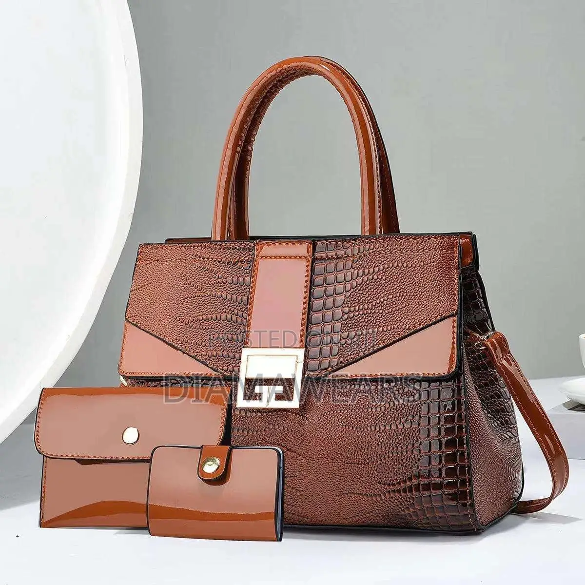 Black Stock Leather Ladies Hand Bag