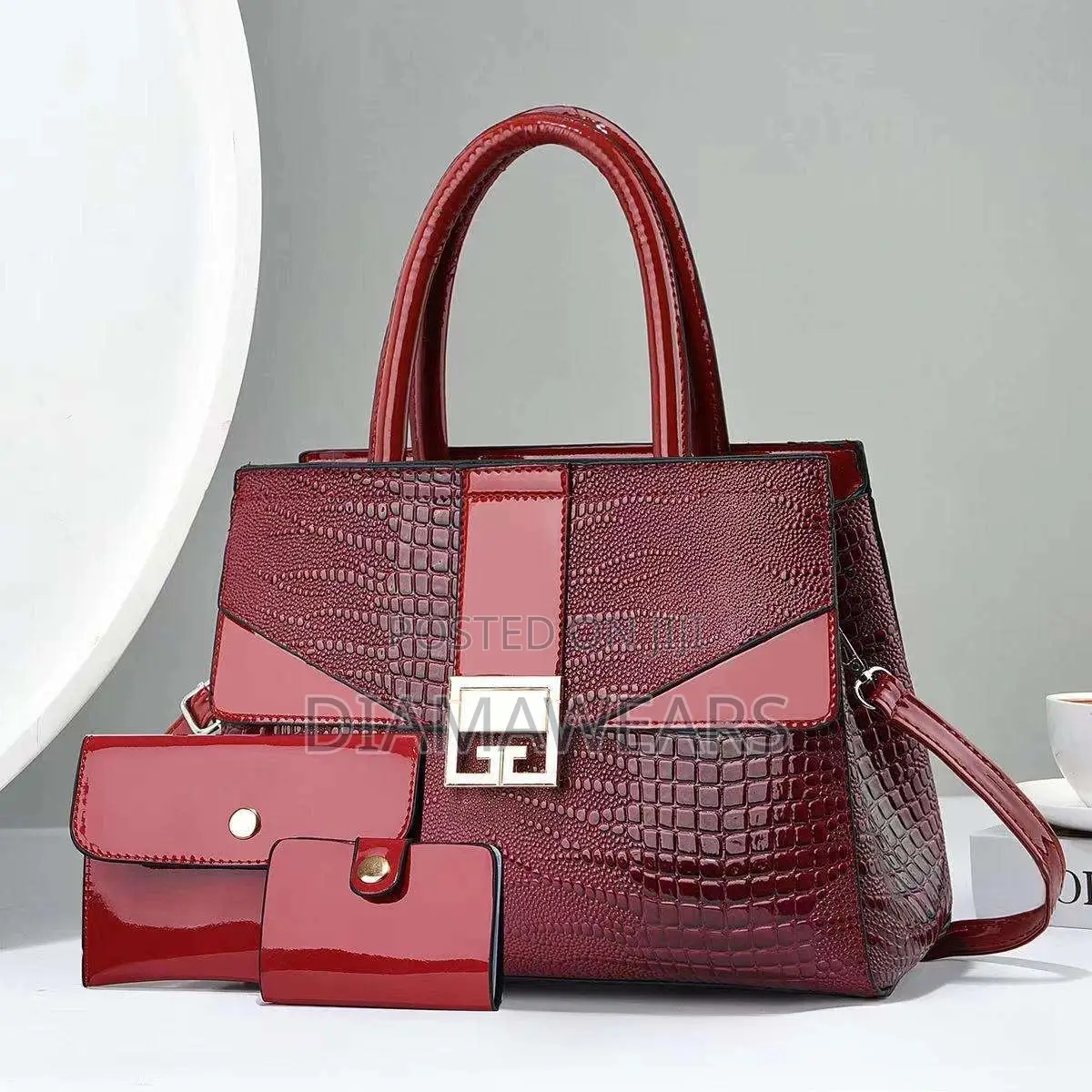Black Stock Leather Ladies Hand Bag