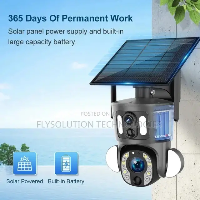 20x Zoom 4g Dual Lens PTZ Solar Powered Camera +Free Sd Card