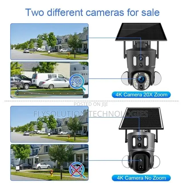 20x Zoom 4g Dual Lens PTZ Solar Powered Camera +Free Sd Card