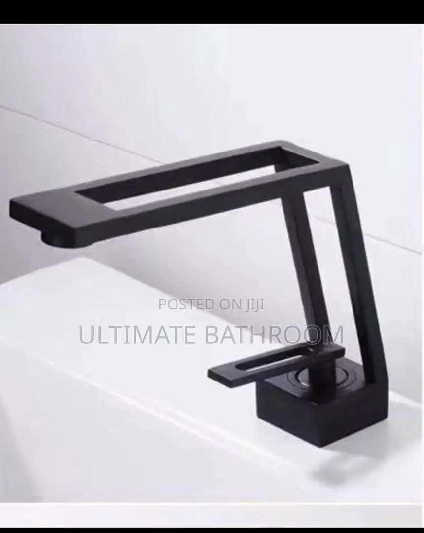 Open Head Design Black Basin Mixer Tap