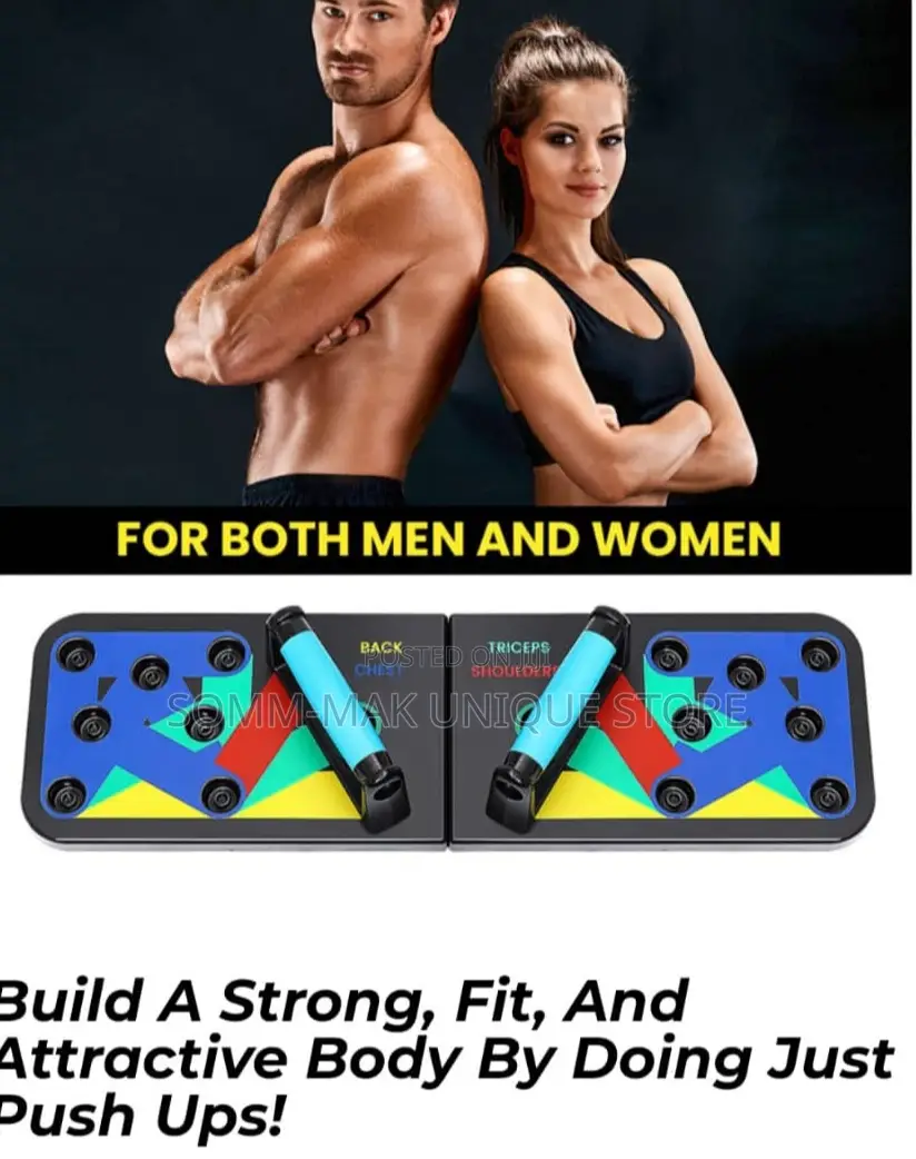 Folding Push Up Board Fitness Workout Training Muscle
