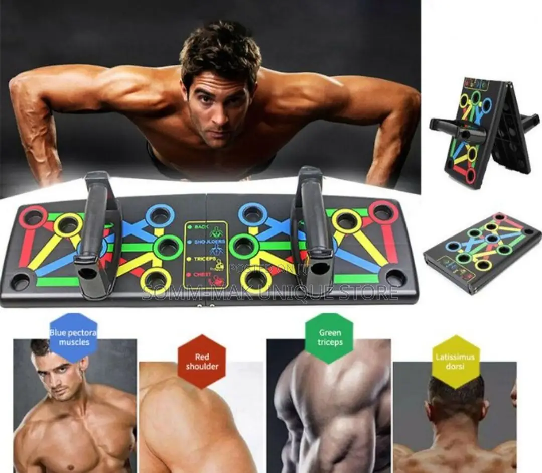 Folding Push Up Board Fitness Workout Training Muscle