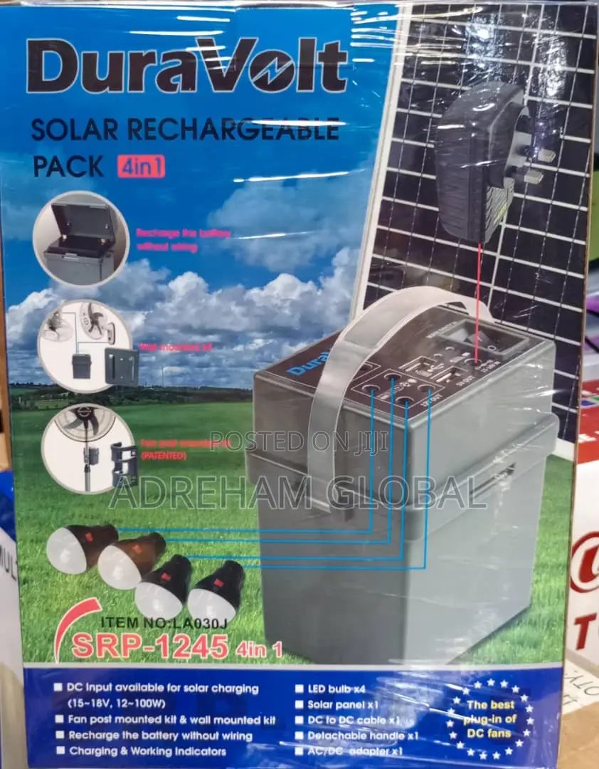 Duravolt 4in 1 Duravolt Solar Rechargeabl Pack,4 Bulb Panel