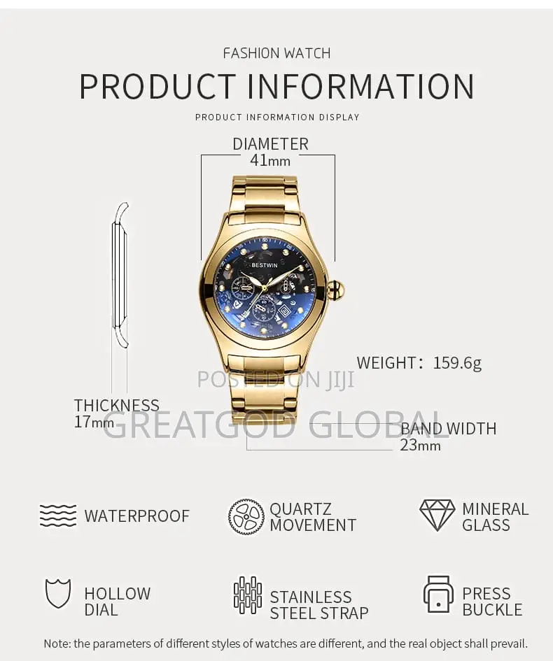 Hot Fashion Luxury Brand Bestwin Men Watches Waterproof