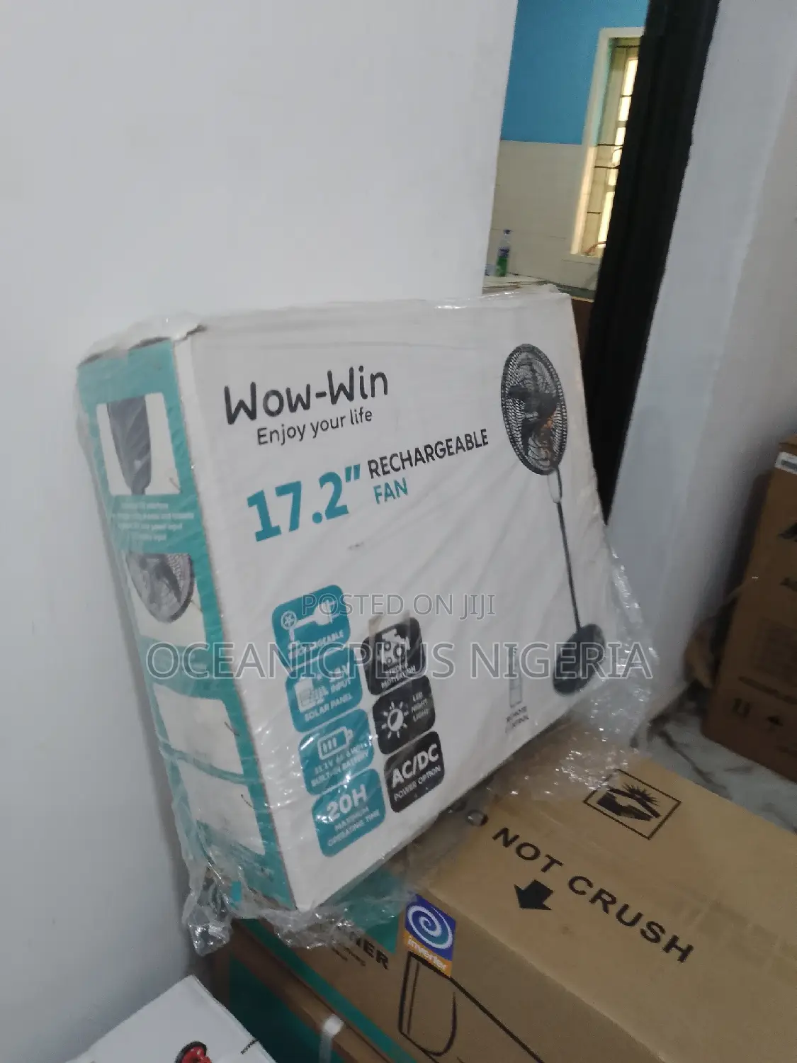 Wow-Win - Rechargeable - Standing -Fan-17.2-Inches 