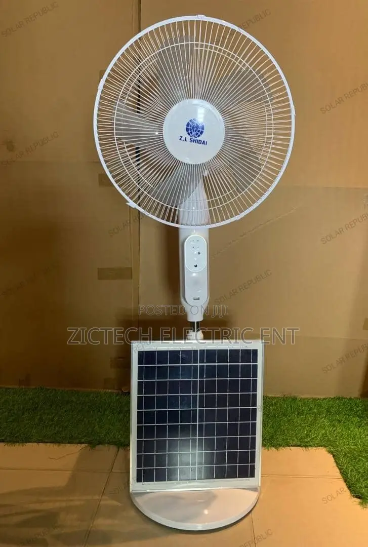 16" Solar Rechargeable Fan With 20w Solar Panel