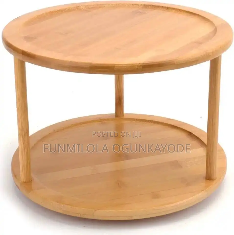 2 Tier Bamboo Rotating Lazy Susan