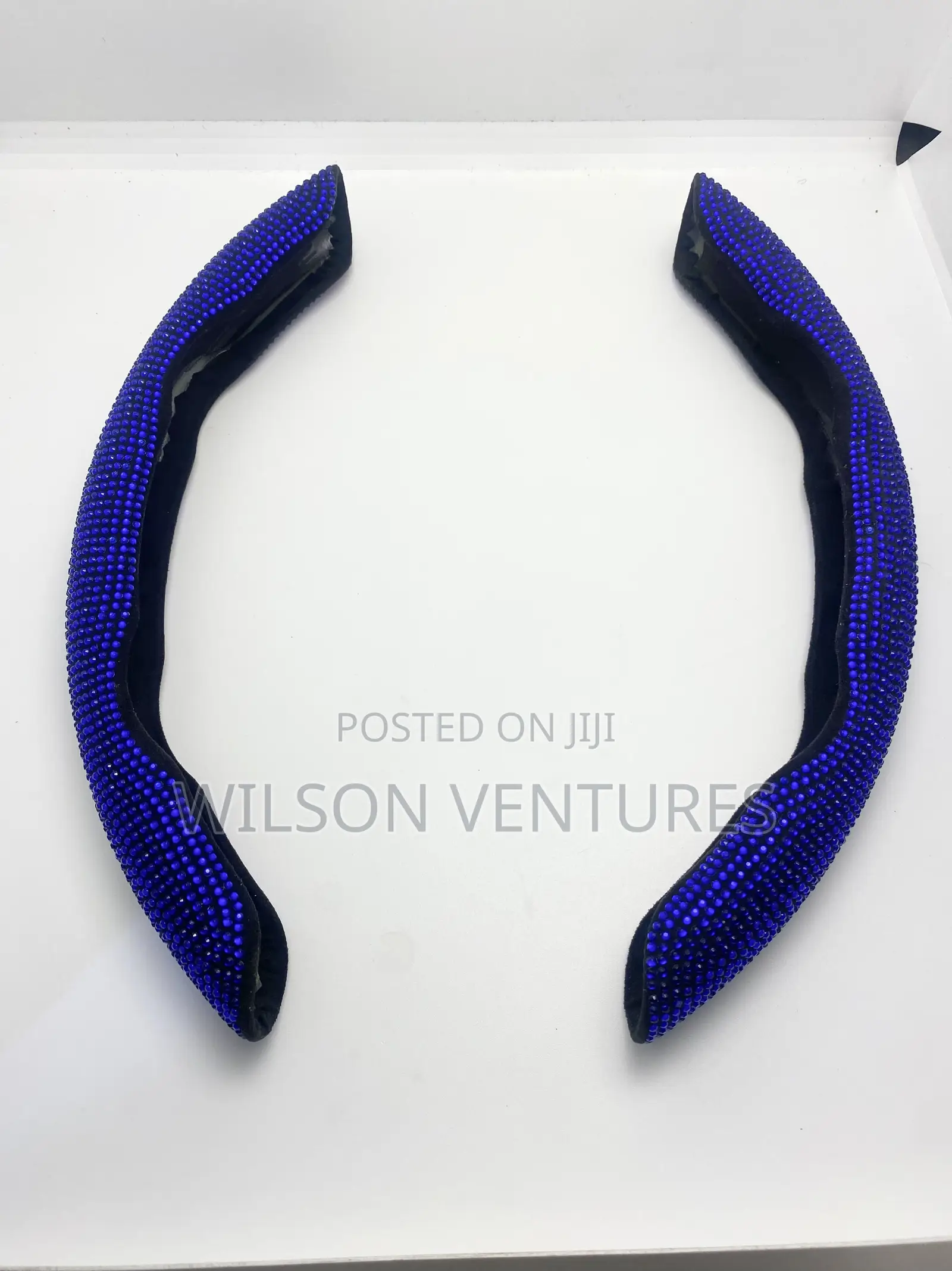 Blue Color Glitters Car Steering Wheel Grip