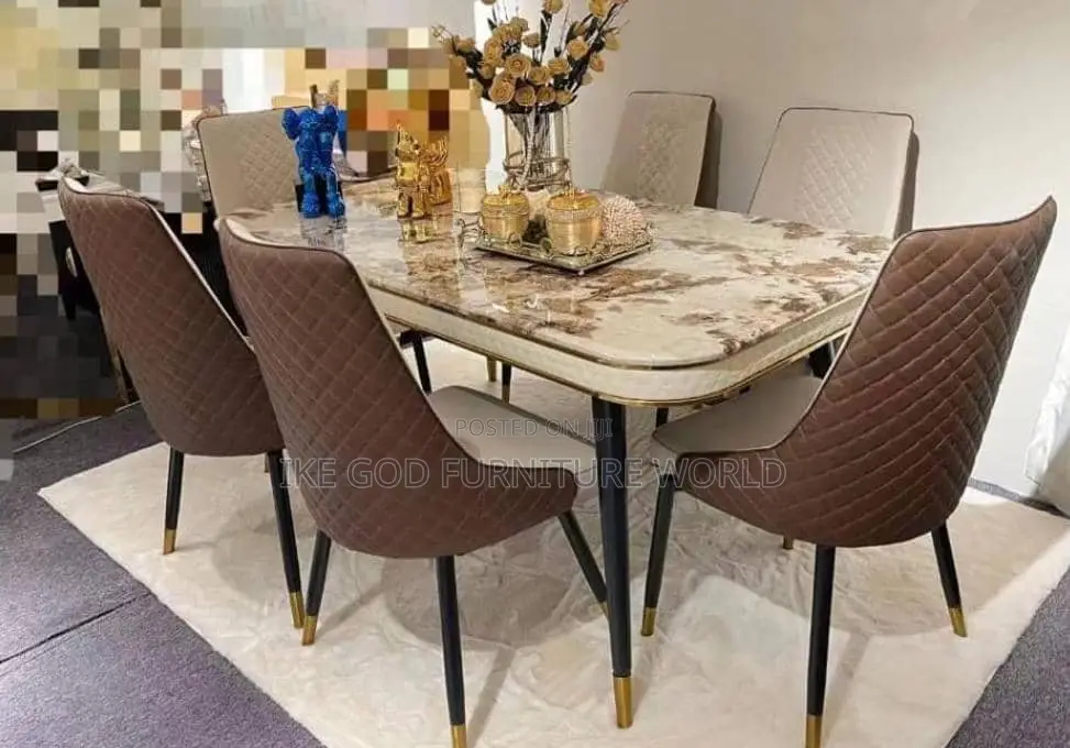 6seater Imported Turkish Marble Dining Table