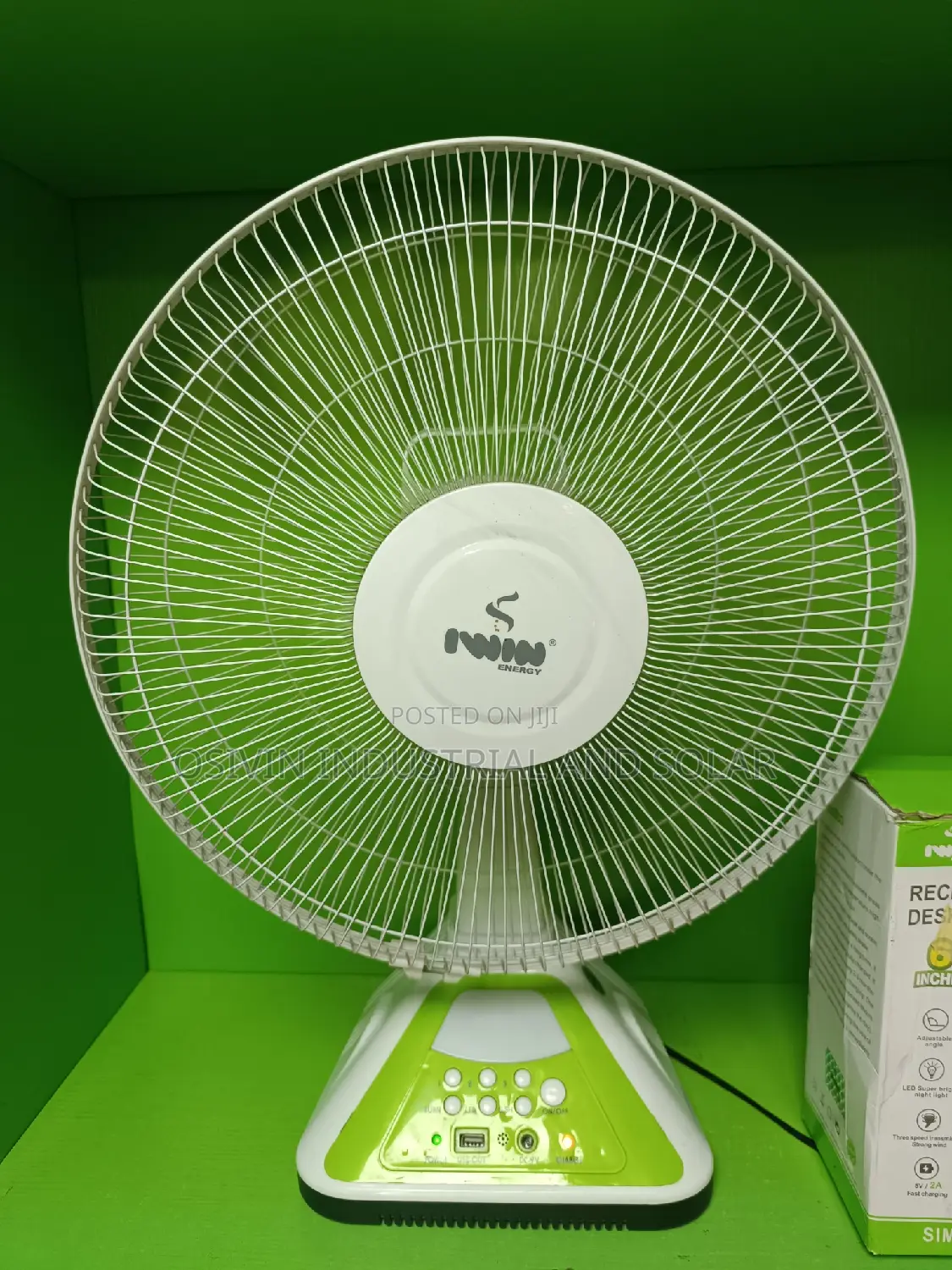 Iwin Rechargeable Table Solar Fan and Power Bank