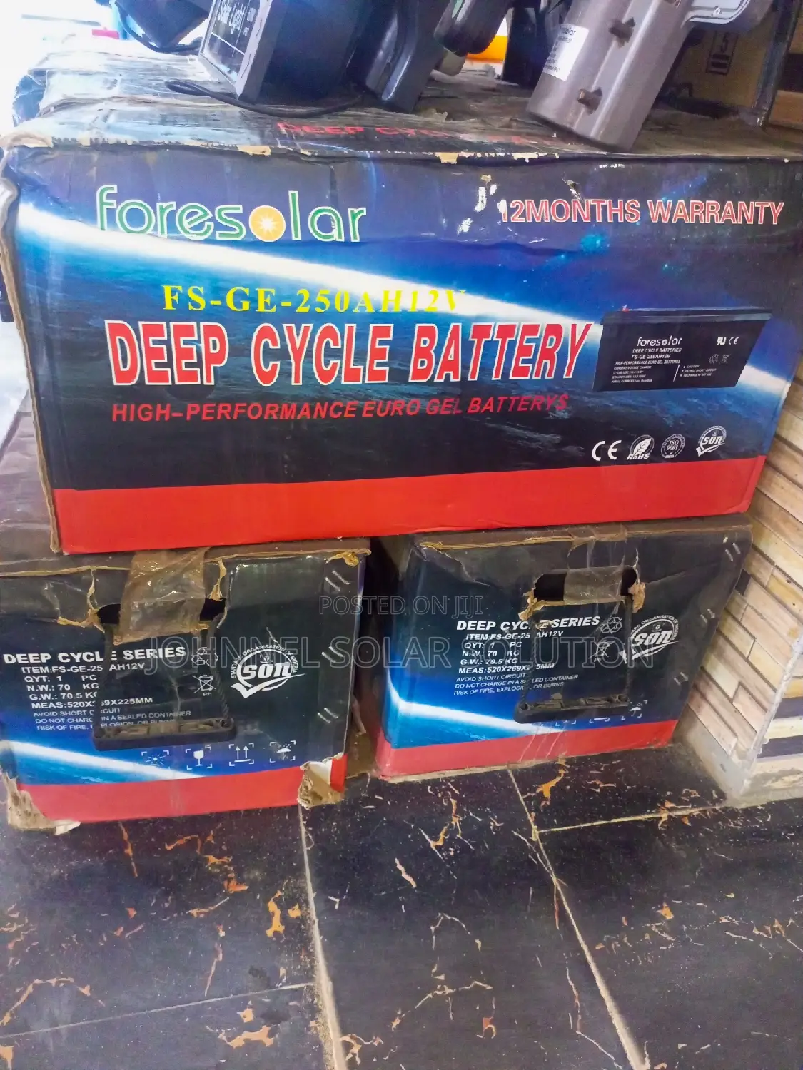 250ah 12V FORESOLAR Dry Cell Battery Available
