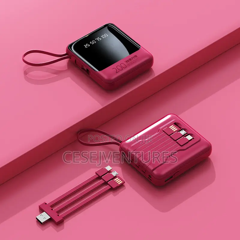Portable Power Bank With Inbuilt Cables