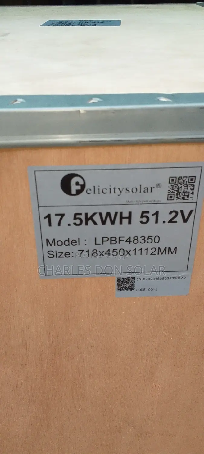 Felicity Lithium Ion Battery 17.5kwh 51.2v