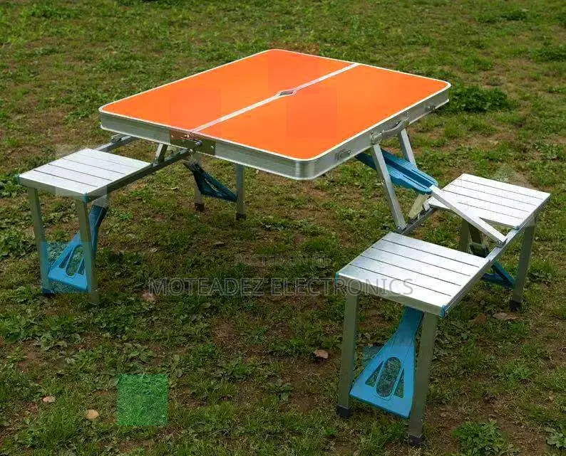 Foldable Aluminium Indoor, Outdoor Picnic Table and 4 Chairs