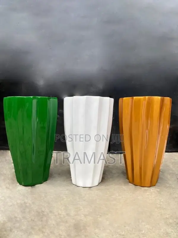 Okra Fiberglass Planters| Lightweight Flower Vases