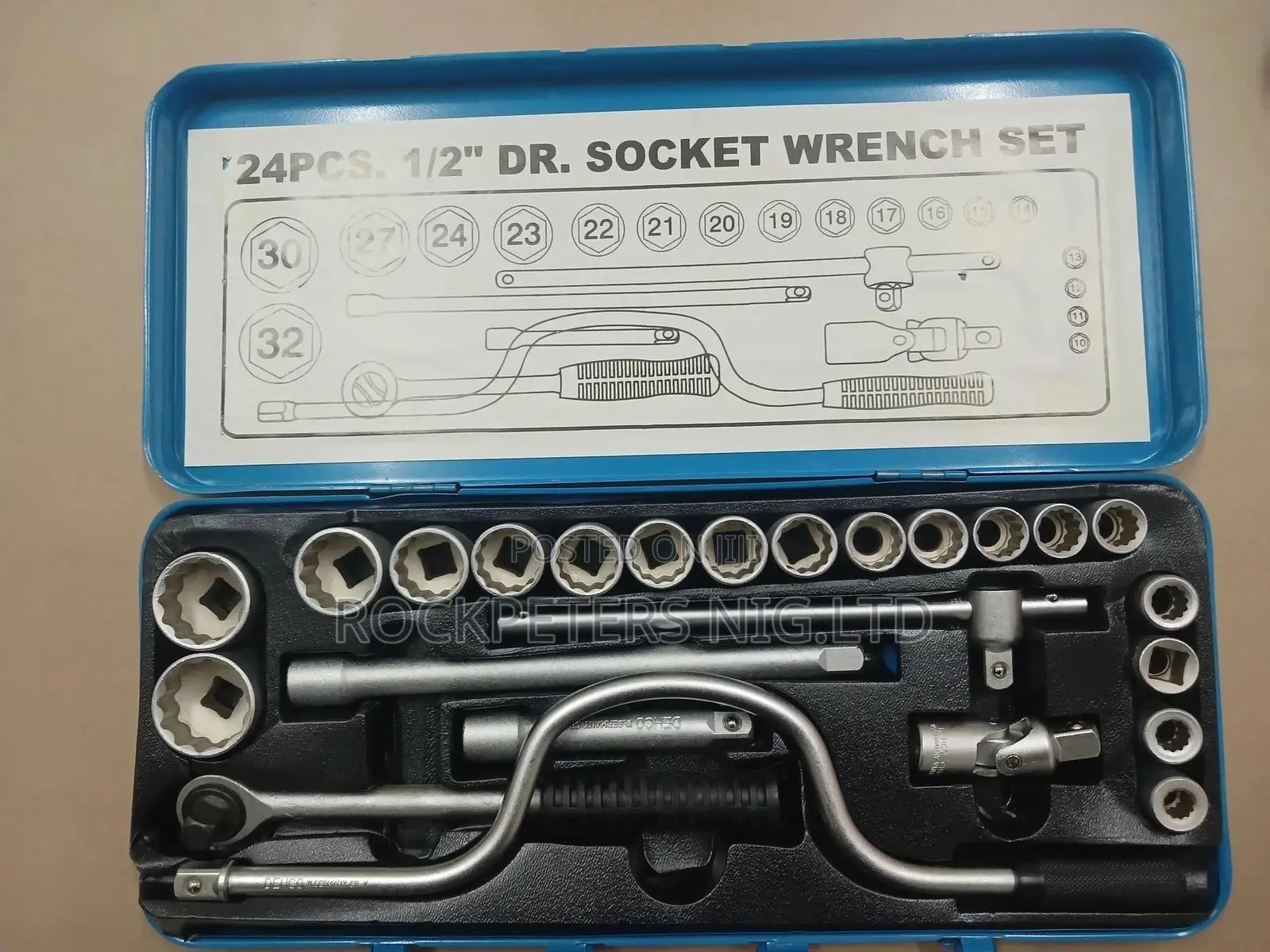 DEHCO W GERMANY 24 PCS 1/2" Drive SOCKET Wrench Set