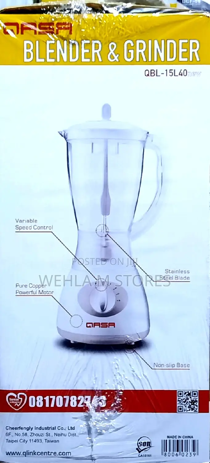 Qasa Blender Grinder QBL-15l40 New