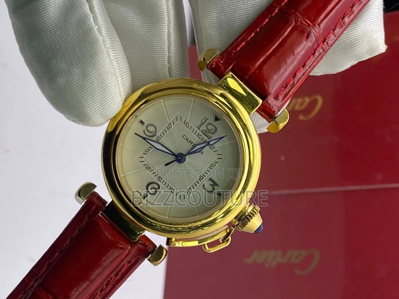 Original CARTIER RED LEATHER WATCH Available in Store