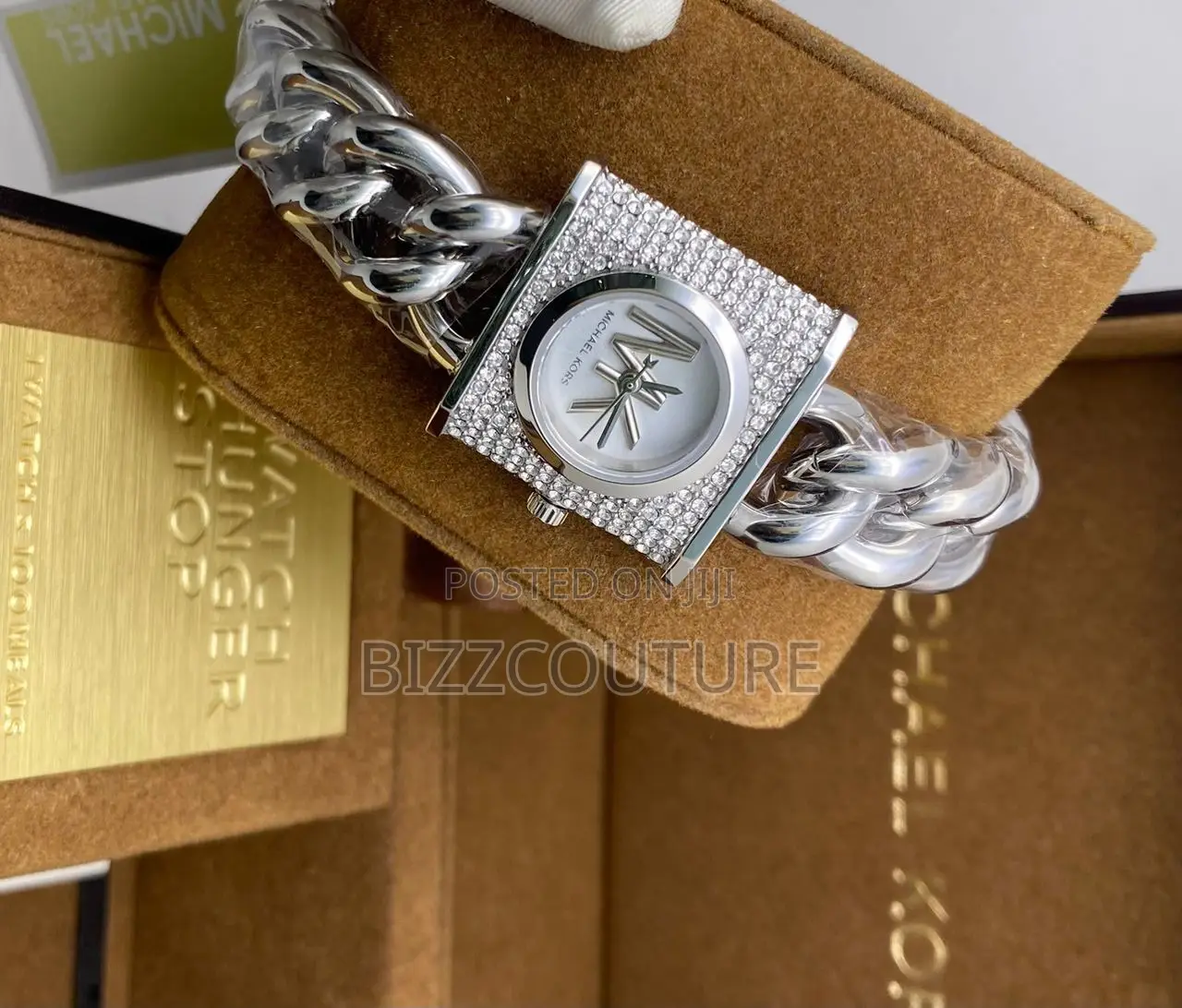Original Michael Kors Ladies Silver Chain Watch in Store