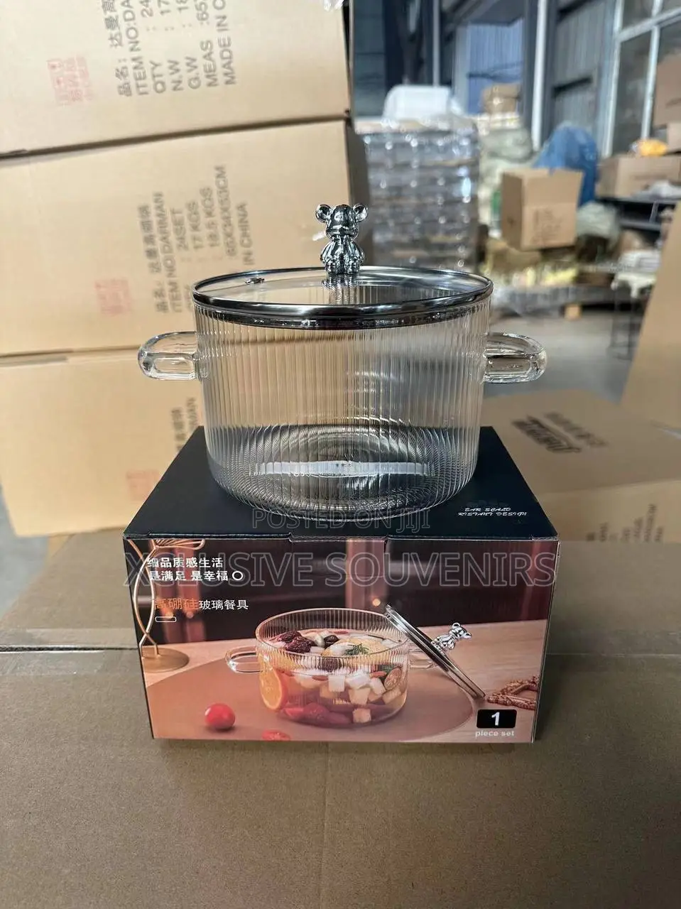 Heat Resistant Borosilicate Glass Stovetop Pot With Lid