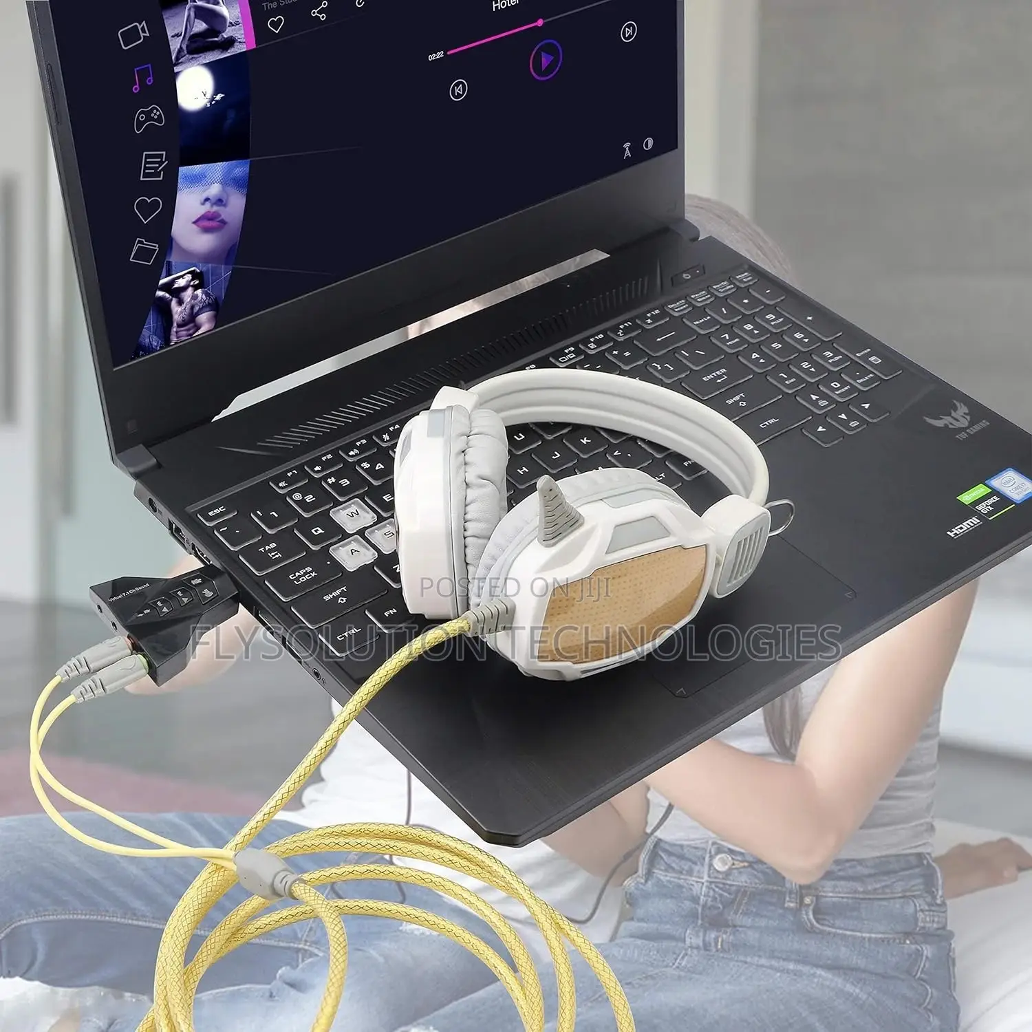 USB to 3.5mm Plug External Sound Card Double Adapter