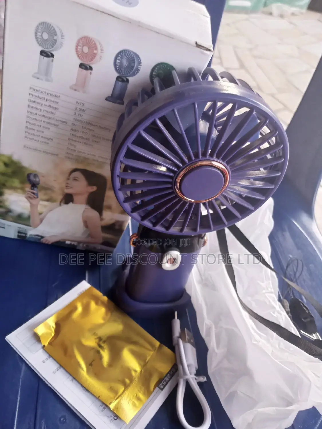 5 Speed USB Rechargeable Portable Fan