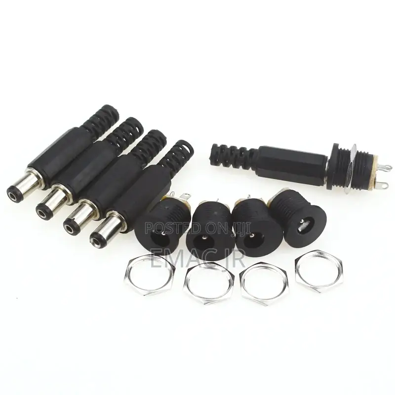 12V 3A Plastic Male Plugs + Female Socket Panel Mount