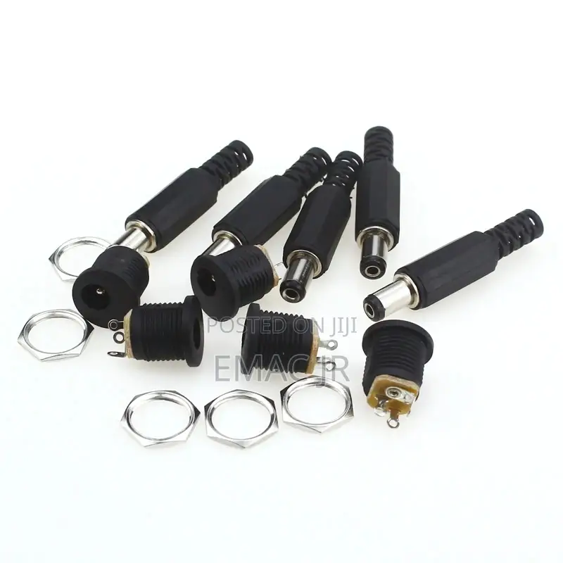 12V 3A Plastic Male Plugs + Female Socket Panel Mount