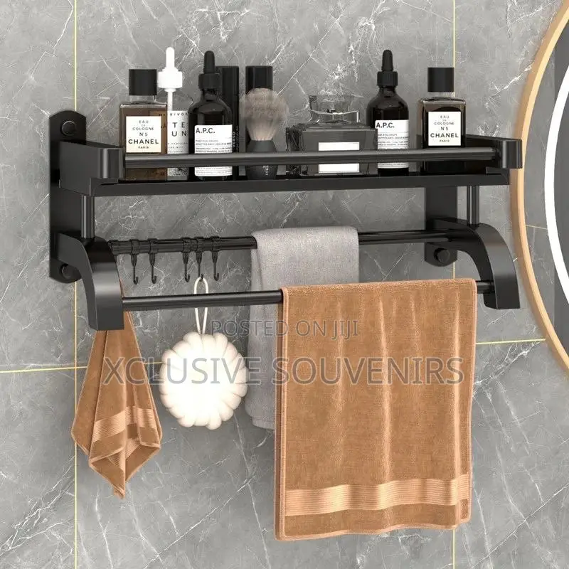 Heavy Duty 1-Tier Toilet Rack With Towel Hanger (50cm)