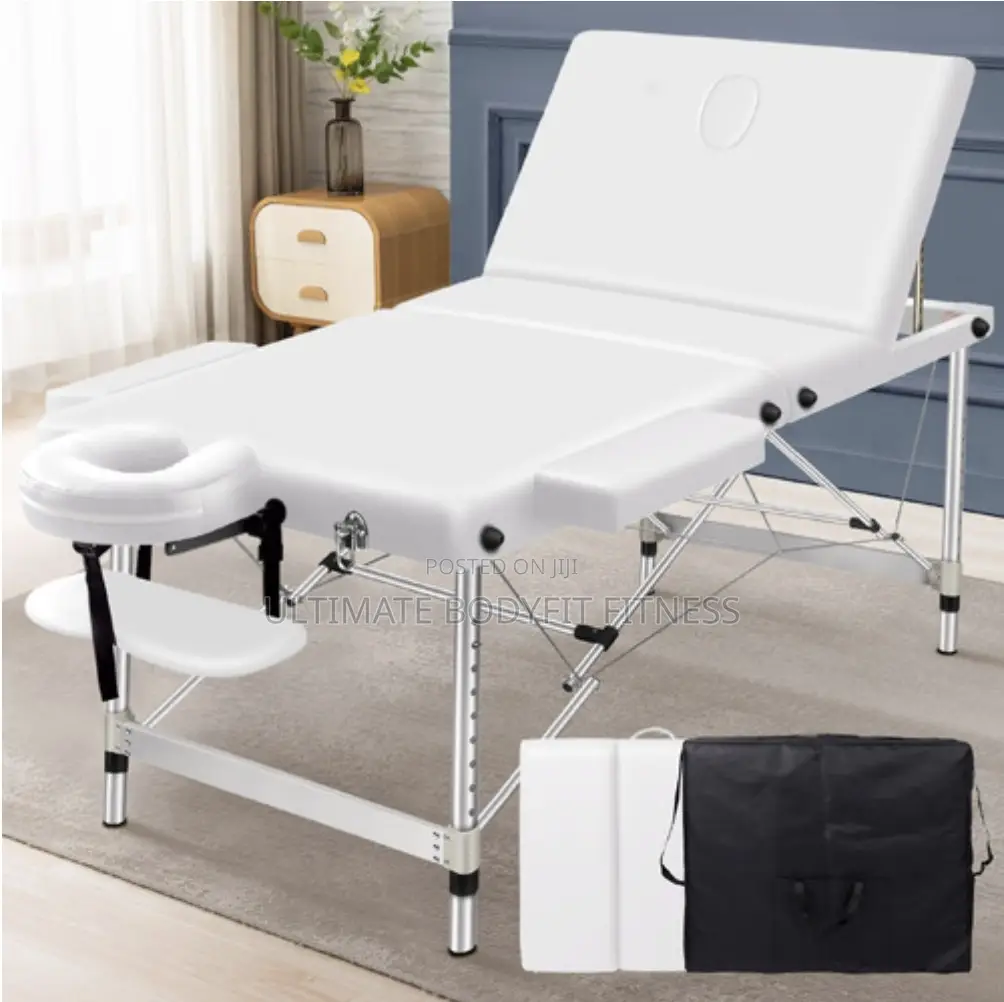Brand New 3fold White Iron Leg Massage Bed