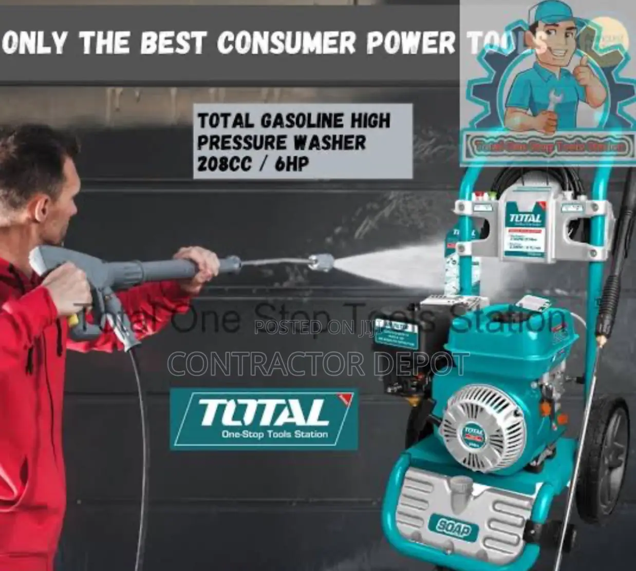 Total Gasoline High Pressure Washer 208cc 6hp (Tgt250105)