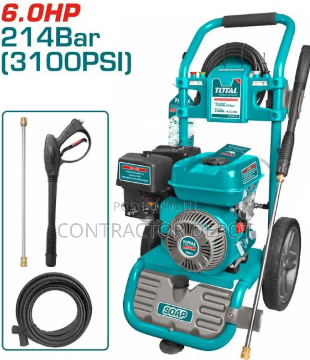 Total Gasoline High Pressure Washer 208cc 6hp (Tgt250105)