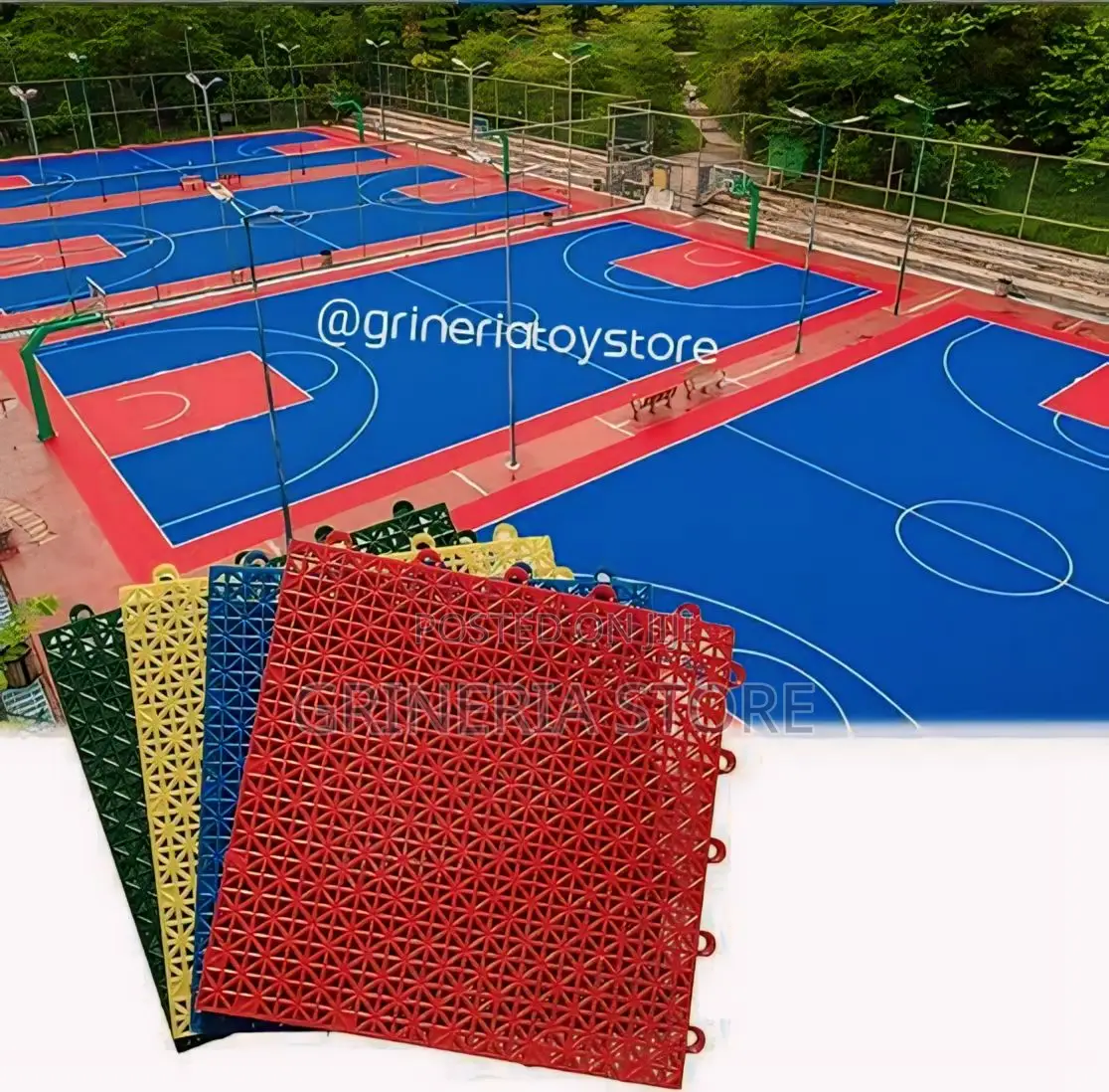 Interlocking Rubber Tiles for Basketball Court