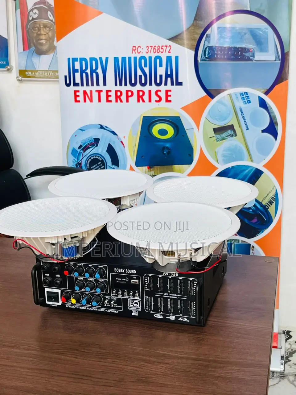 Complete Setup 4pcs and 1 Amplifier Ceiling Speakers