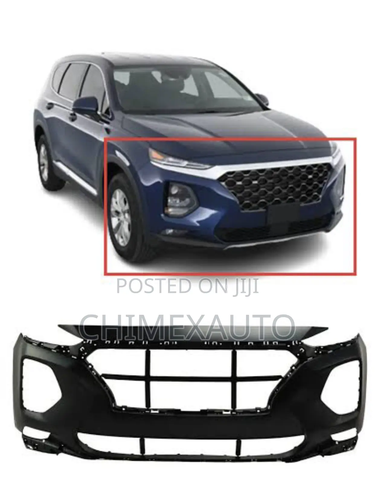Front Upper Bumper Cover for 2019-2020 Hyundai Santa Fe