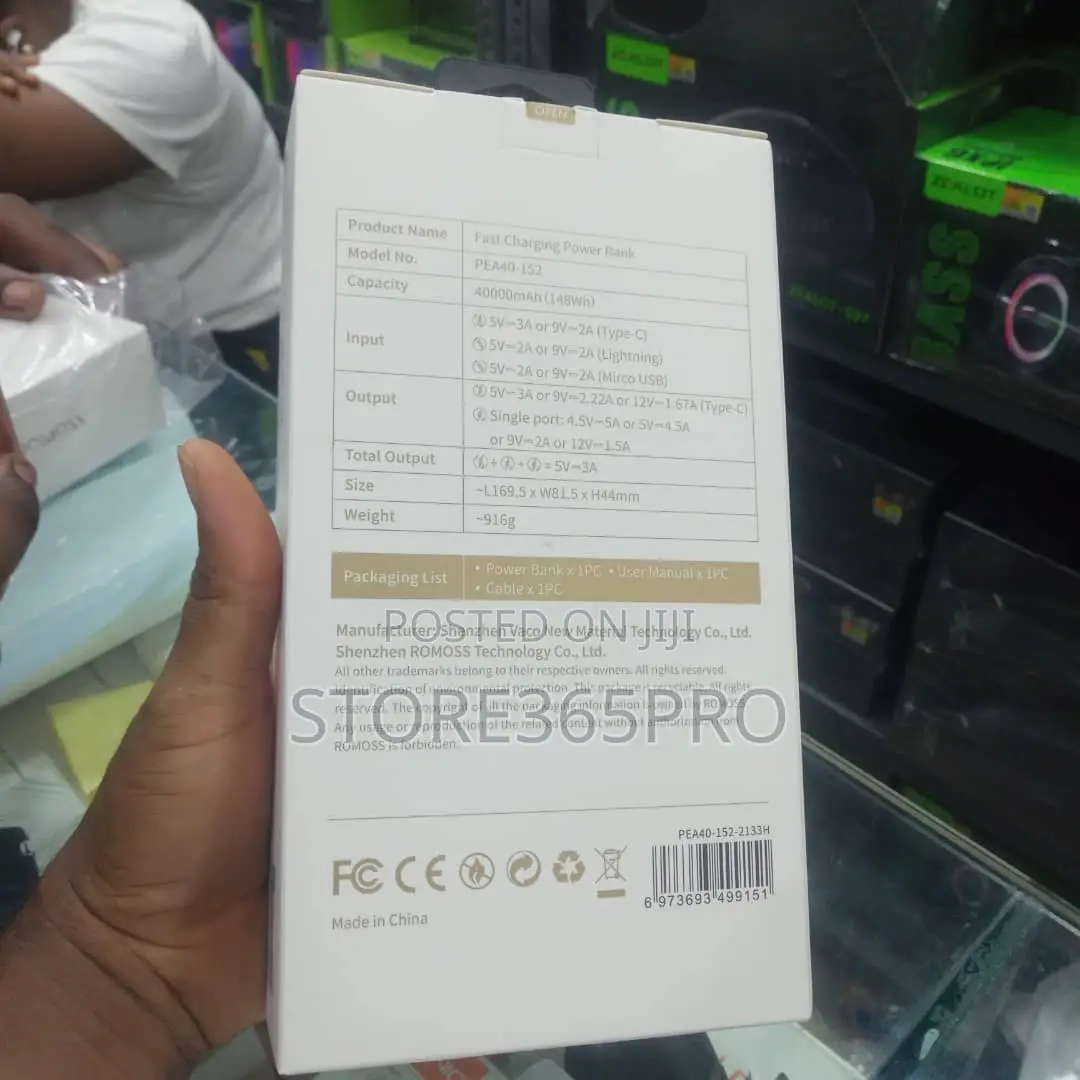 Romoss Power Bank 40000 Mah Fast Charge Complete 40000mah