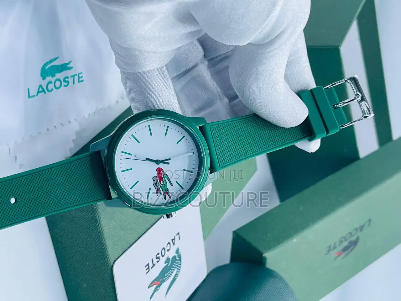 Original LACOSTE GREEN RUBBER WATCH Available in Store