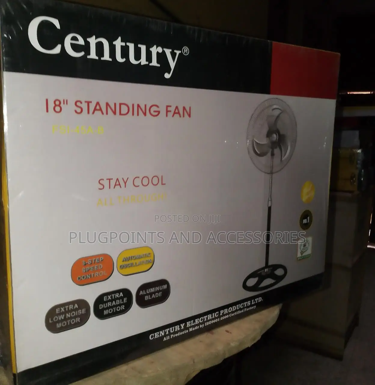 18" Century Electric Fan With Aluminium Blade